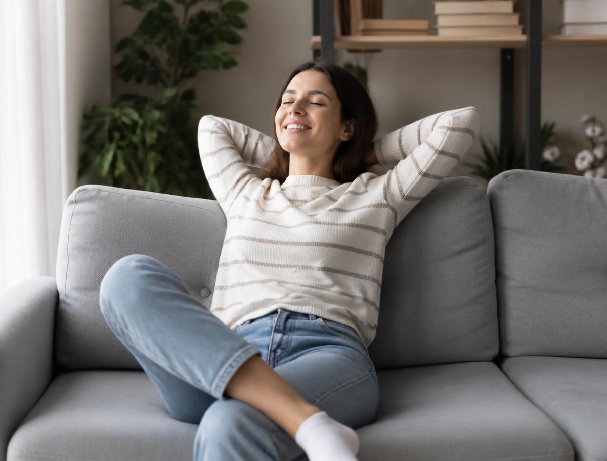 Copropriétaire bruxelloise détendue chez elle grâce à Easy Syndic
